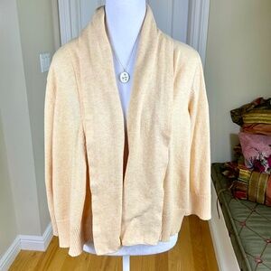 Eileen Fisher Cardigan Sweater Organic Cotton Peachy (L)